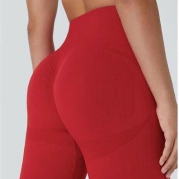 Halara Women's S 7/8 Seamless Flow High Waisted Butt Lifting Leggings Salsa NWT - Picture 4 of 12